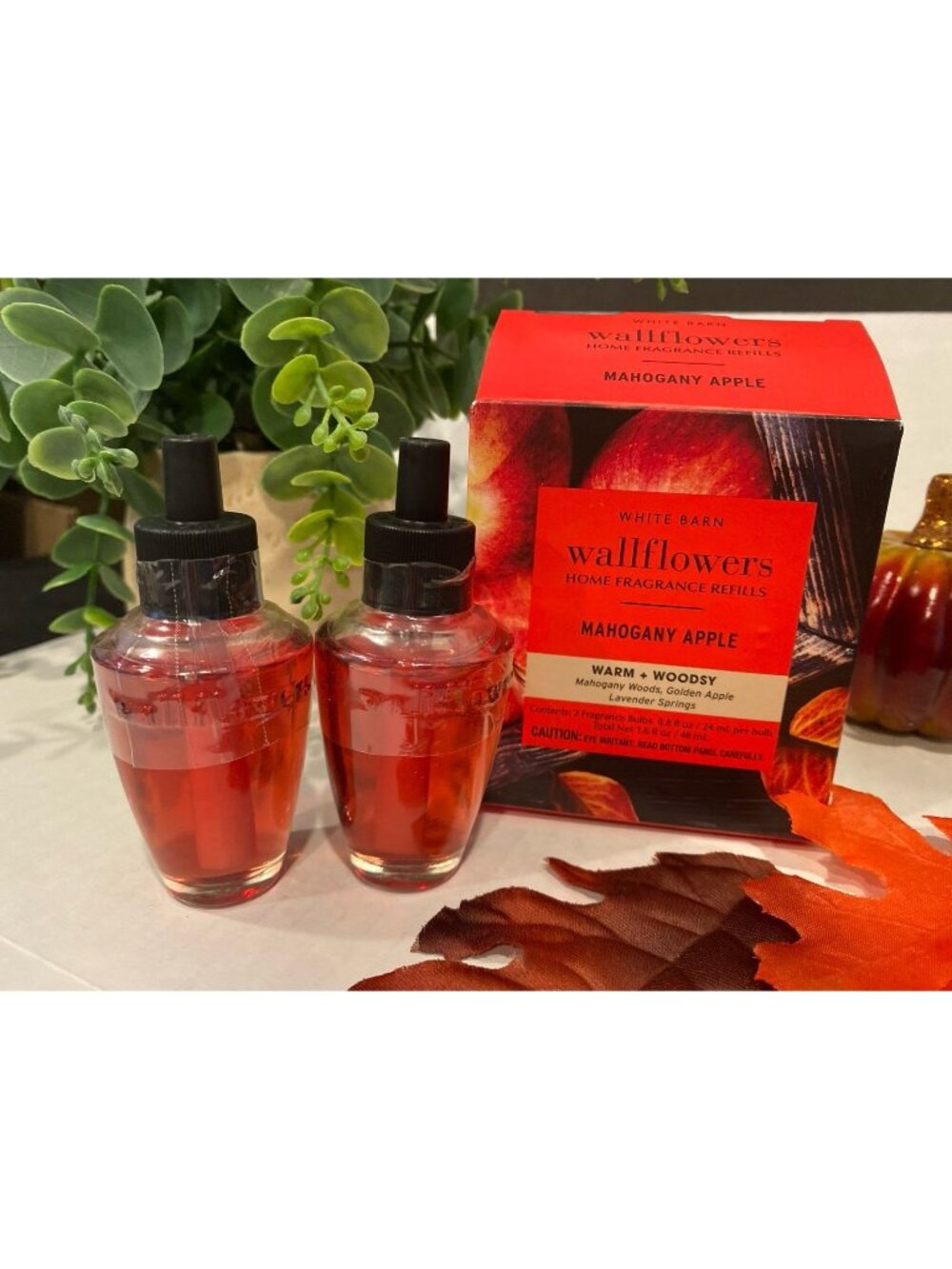 “Mahogany Apple” Bath & Body Works 2 New Wallflower Refills